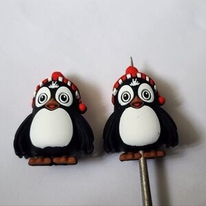 Penguin Focal Beads 2 Pc Beads Beaded Pen Halloween Badge Clip Toboggan‎ Winter